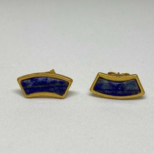 Madewell Midnight Indigo & Gold Stud Earrings